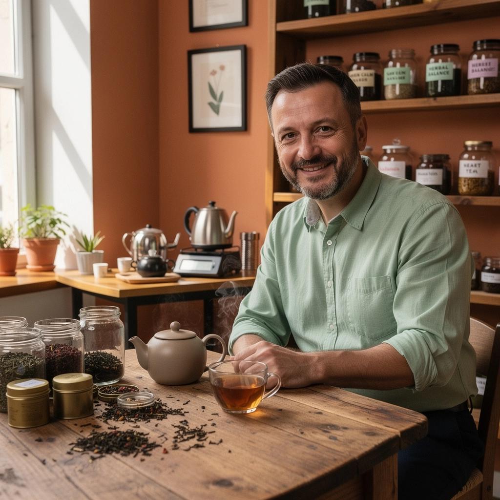 Friss zöld tea levelek egy csésze mellett, tükrözve a nyugalmat.