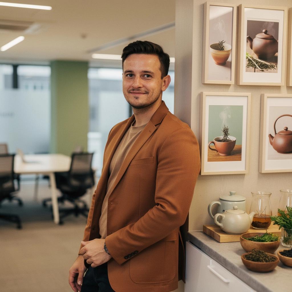 Egy bögre gőzölgő kamillatea, amely segít a stressz csökkentésében.