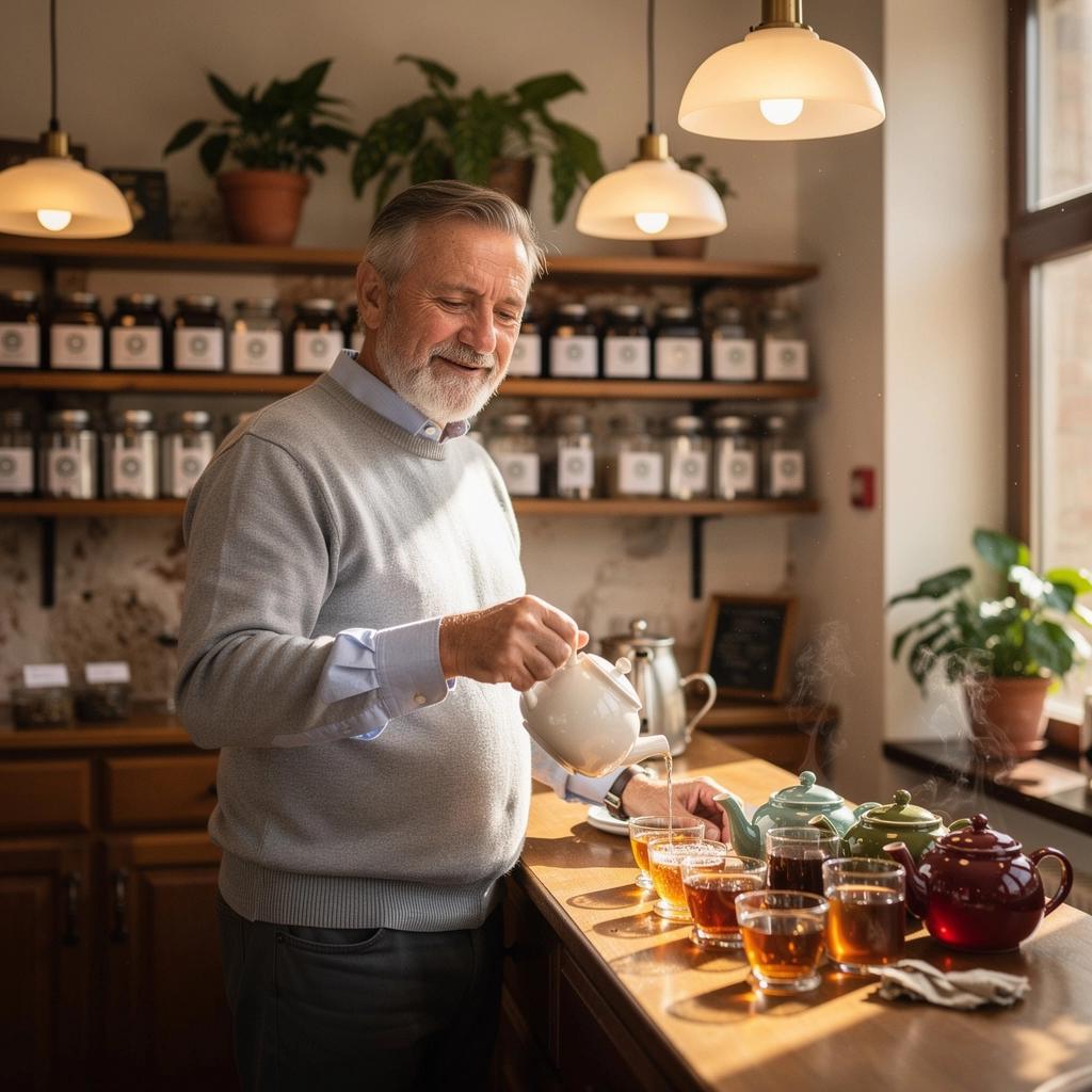 Egy szép terített asztal, ahol a tea fogyasztása a barátokkal történik.